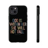 God Is With Her She Will Not Fail Tough Phone Case – Christian Protective Phone Cover | Inspirational Bible Verse Case | Faith-Based Gift