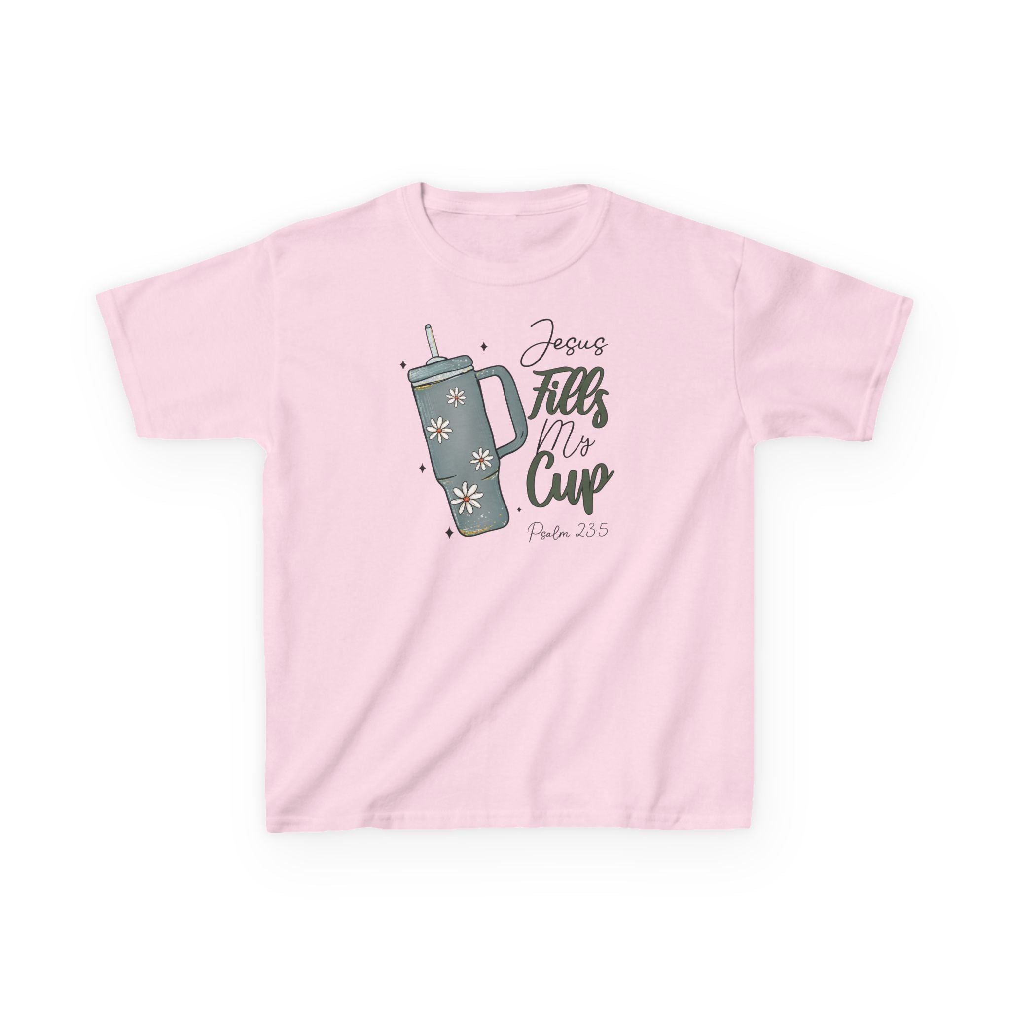 Fill My Cup with Jesus Youth T-Shirt – Christian Kids Tee | Faith Shirt for Boys & Girls | Gildan 5000B | Church Outfit or Sunday School Gift