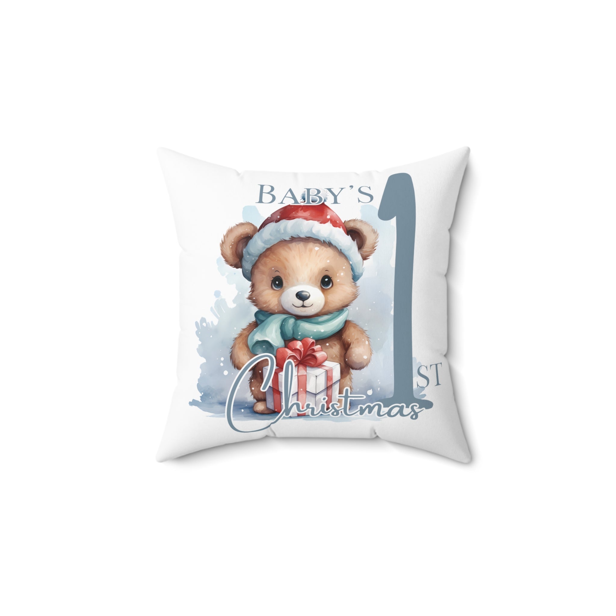 "Baby's 1st Christmas Square Pillow"