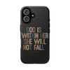 God Is With Her She Will Not Fail Tough Phone Case – Christian Protective Phone Cover | Inspirational Bible Verse Case | Faith-Based Gift