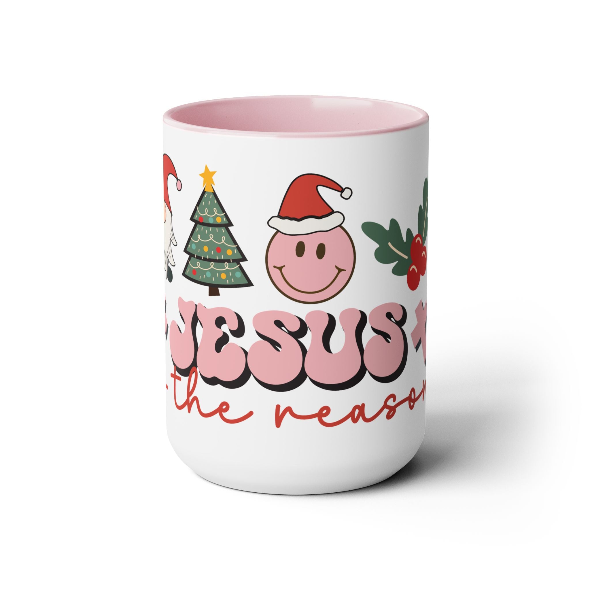 Jesus is the Reason Christmas Two-Tone Coffee Mugs, 15oz