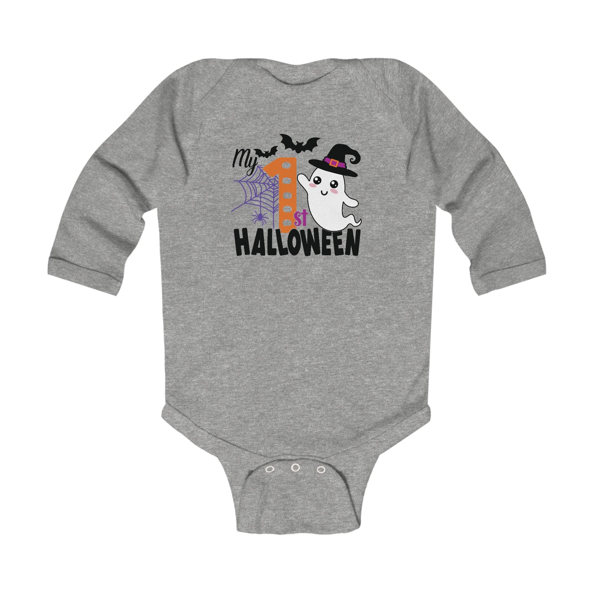 My 1st Halloween Long Sleeve Shirt – Baby Boy First Halloween Outfit | Rabbit Skins 4411 | Infant Fall Holiday Bodysuit