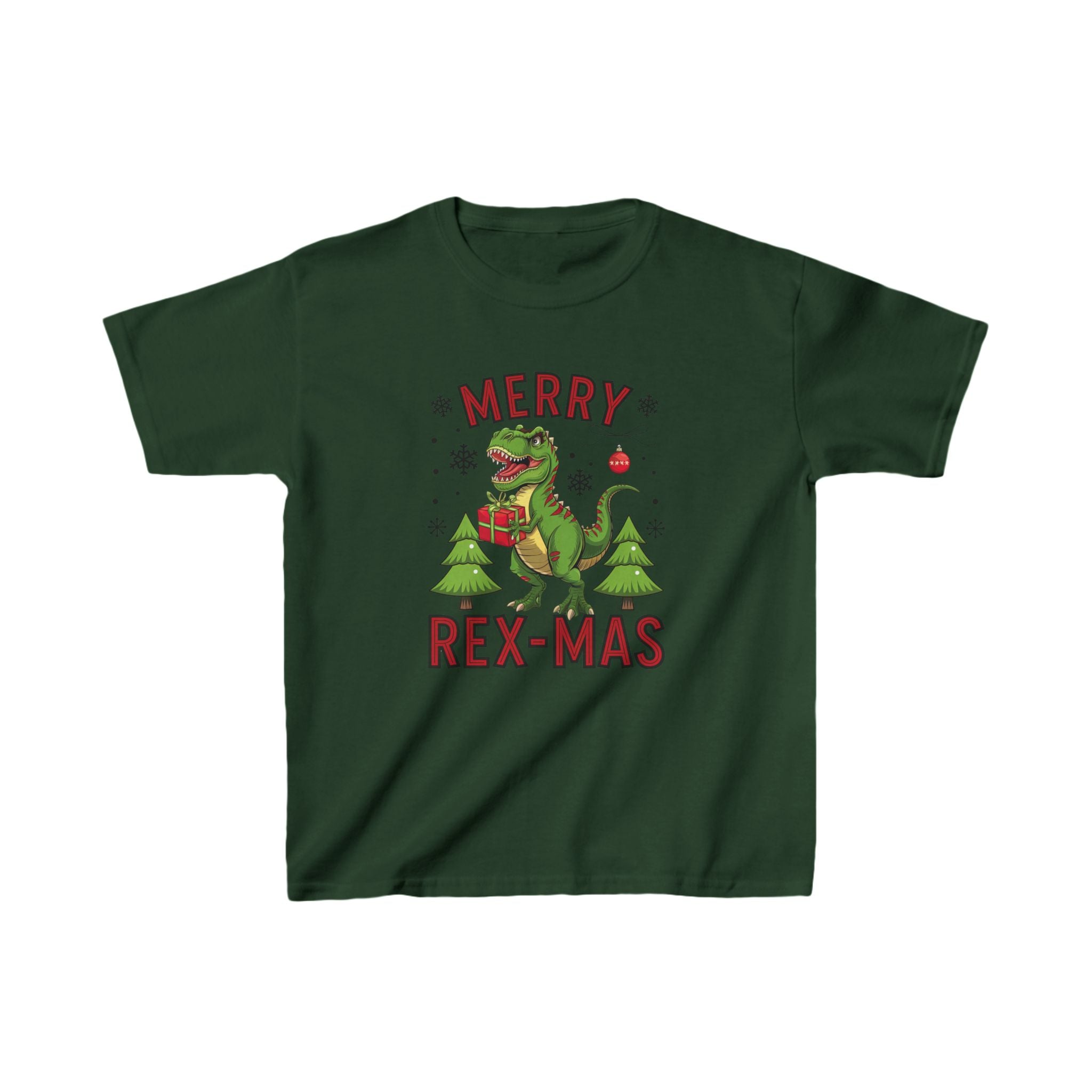 Merry Rex-Mas" Kids T-Shirt