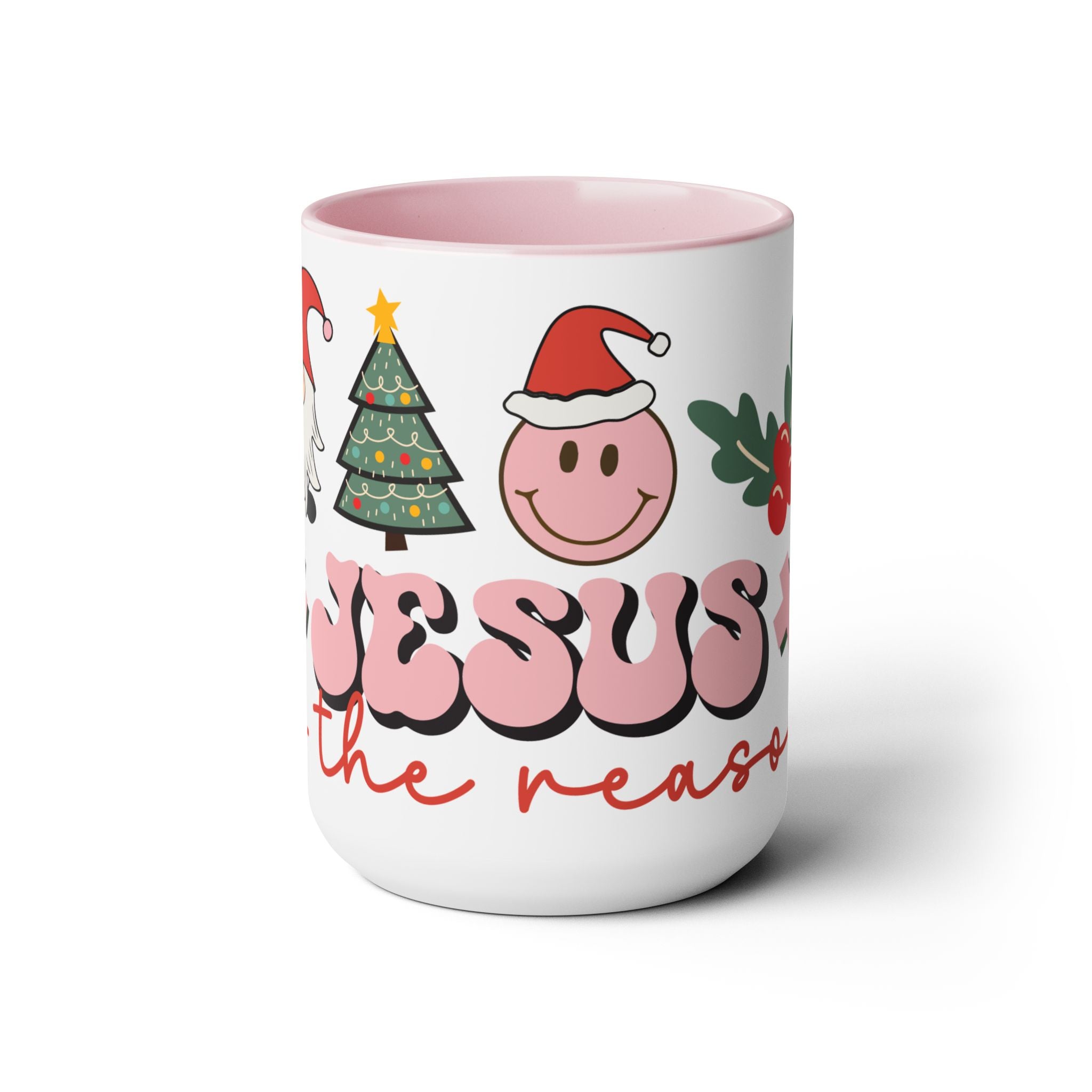 Jesus is the Reason Christmas Two-Tone Coffee Mugs, 15oz