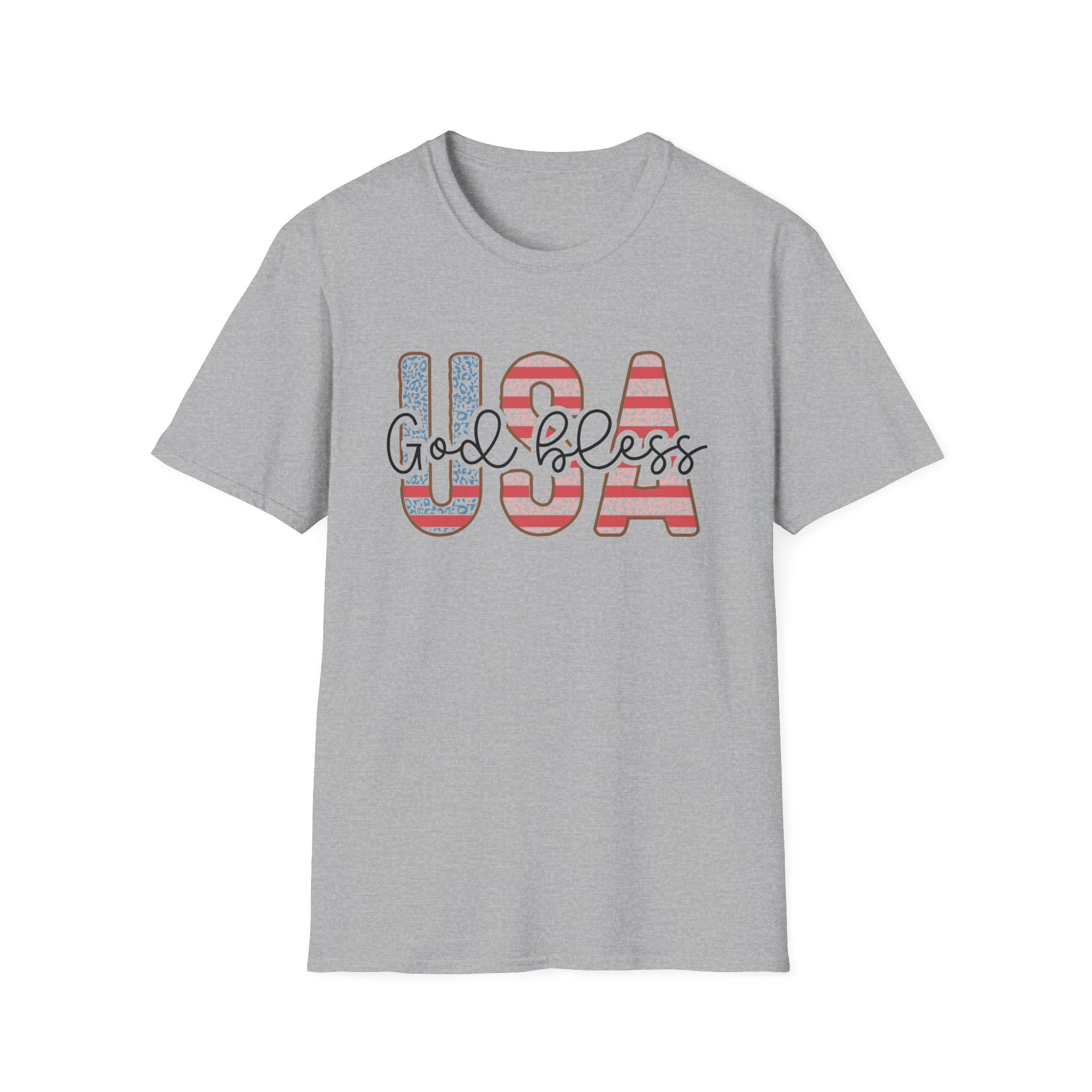 God Bless USA America tshirt Unisex Softstyle T-Shirt