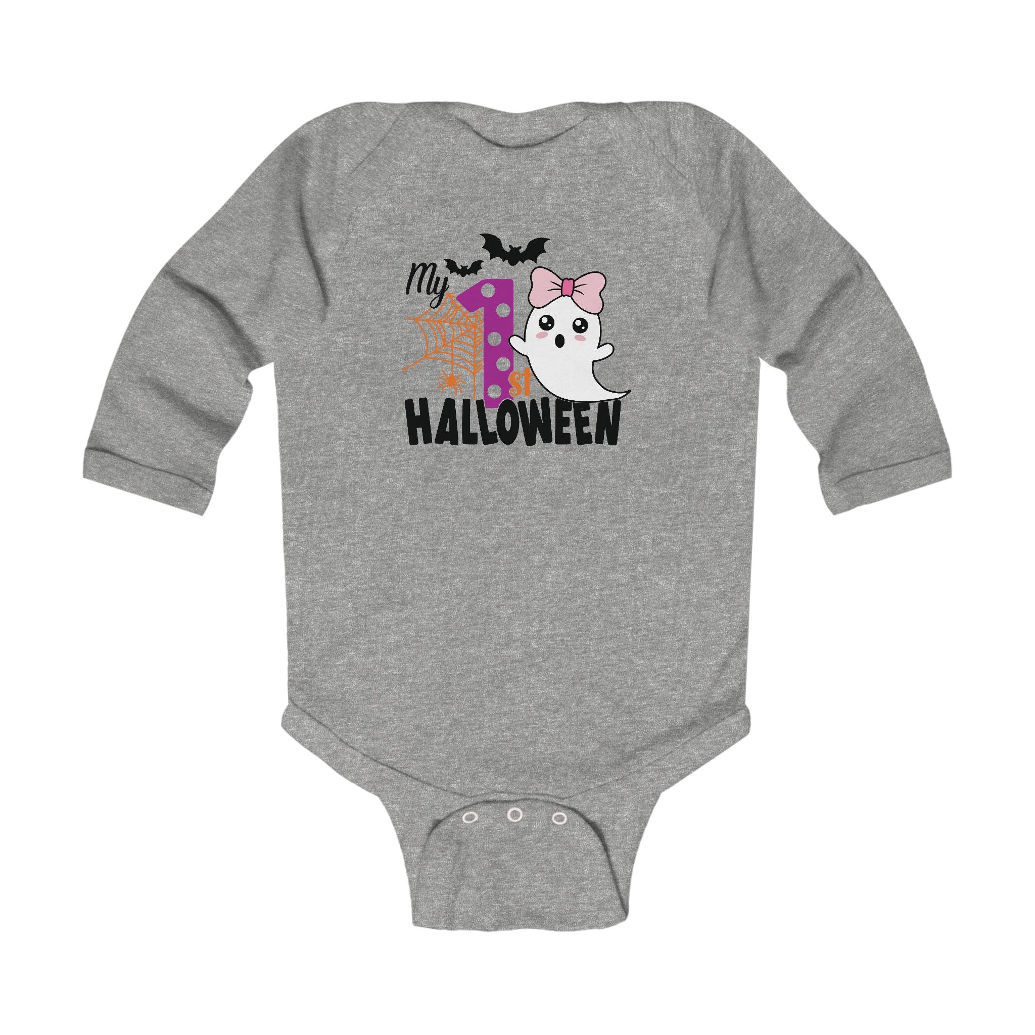 My 1st Halloween Long Sleeve Shirt – Baby Girl First Halloween Outfit | Rabbit Skins 4411 | Infant Fall Holiday Bodysuit