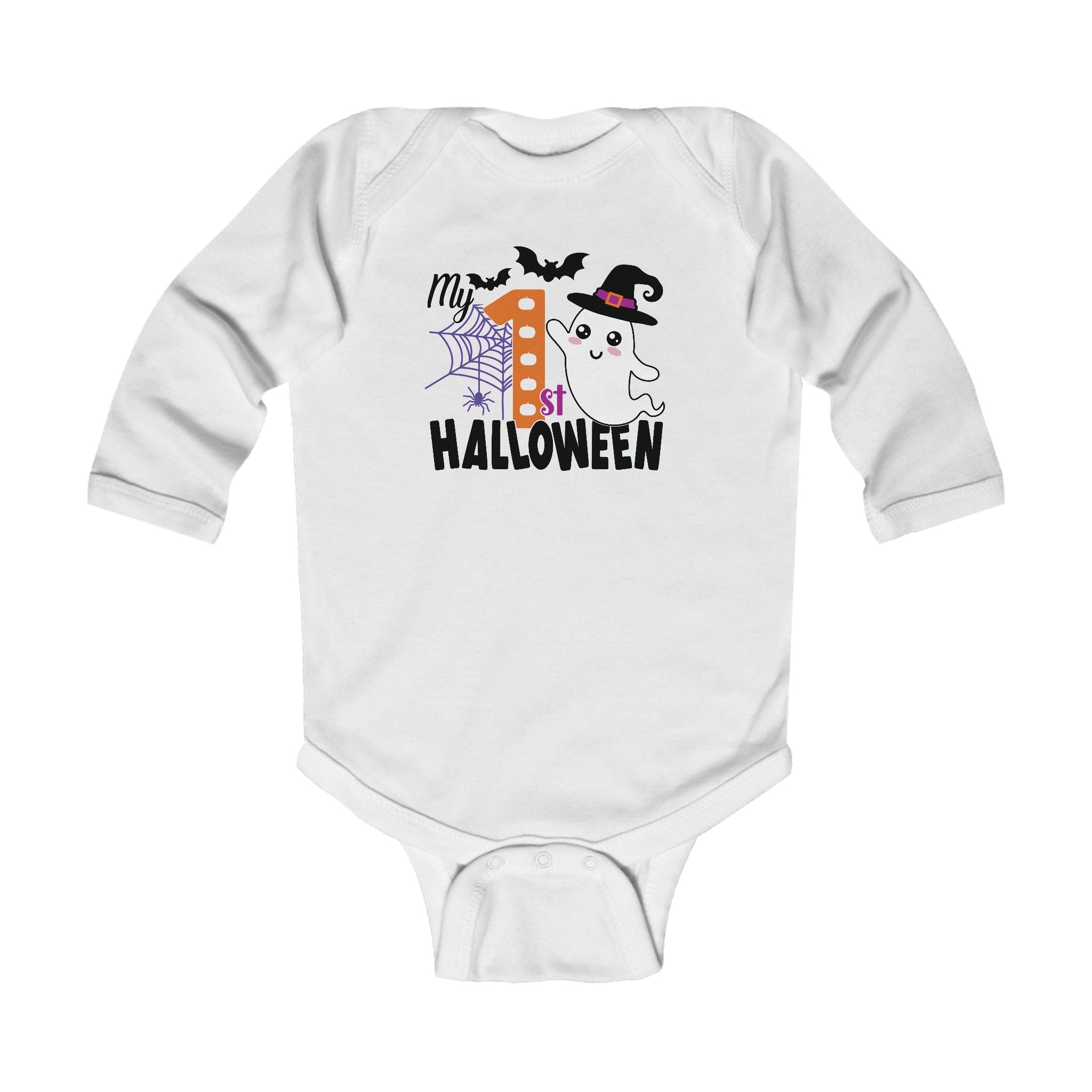 My 1st Halloween Long Sleeve Shirt – Baby Boy First Halloween Outfit | Rabbit Skins 4411 | Infant Fall Holiday Bodysuit
