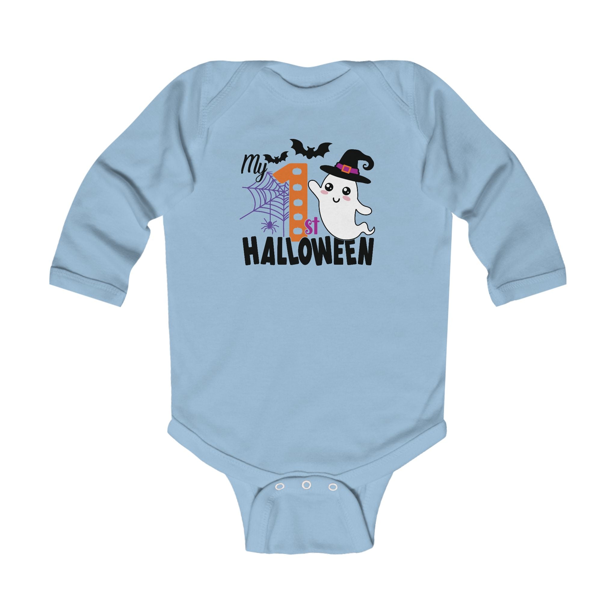 My 1st Halloween Long Sleeve Shirt – Baby Boy First Halloween Outfit | Rabbit Skins 4411 | Infant Fall Holiday Bodysuit