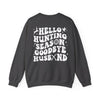 Hello Hunting, Goodbye Husband Gildan 18000 Sweatshirt – Funny Fall Hunting Crewneck | Women’s Camo Life Pullover | Deer Season Wife Sweater