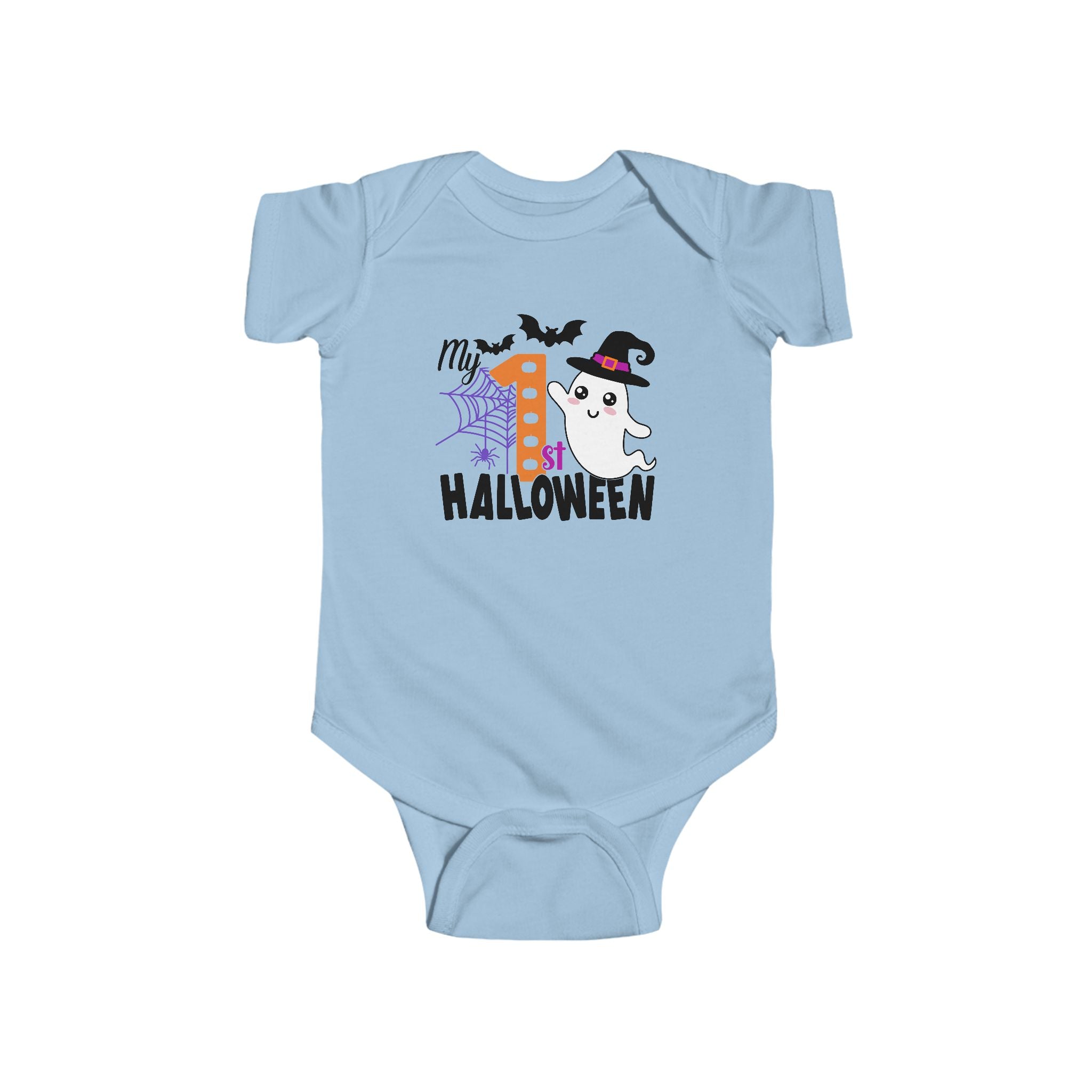 My 1st Halloween Baby Bodysuit – Infant Long Sleeve Holiday Outfit | Rabbit Skins 4424 | Baby Girl or Boy Fall Bodysuit