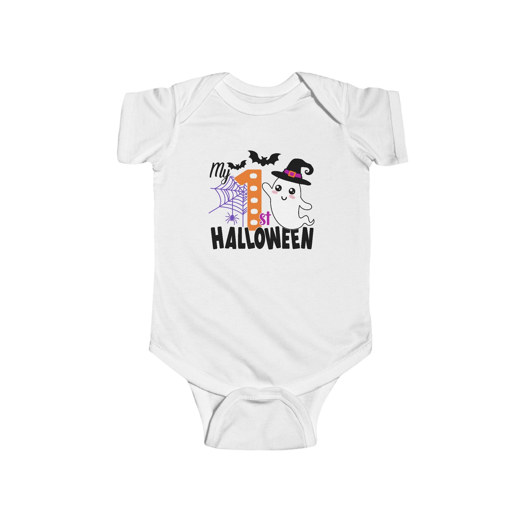 My 1st Halloween Baby Bodysuit – Infant Long Sleeve Holiday Outfit | Rabbit Skins 4424 | Baby Girl or Boy Fall Bodysuit