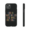 God Is With Her She Will Not Fail Tough Phone Case – Christian Protective Phone Cover | Inspirational Bible Verse Case | Faith-Based Gift