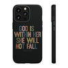 God Is With Her She Will Not Fail Tough Phone Case – Christian Protective Phone Cover | Inspirational Bible Verse Case | Faith-Based Gift