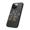 God Is With Her She Will Not Fail Tough Phone Case – Christian Protective Phone Cover | Inspirational Bible Verse Case | Faith-Based Gift
