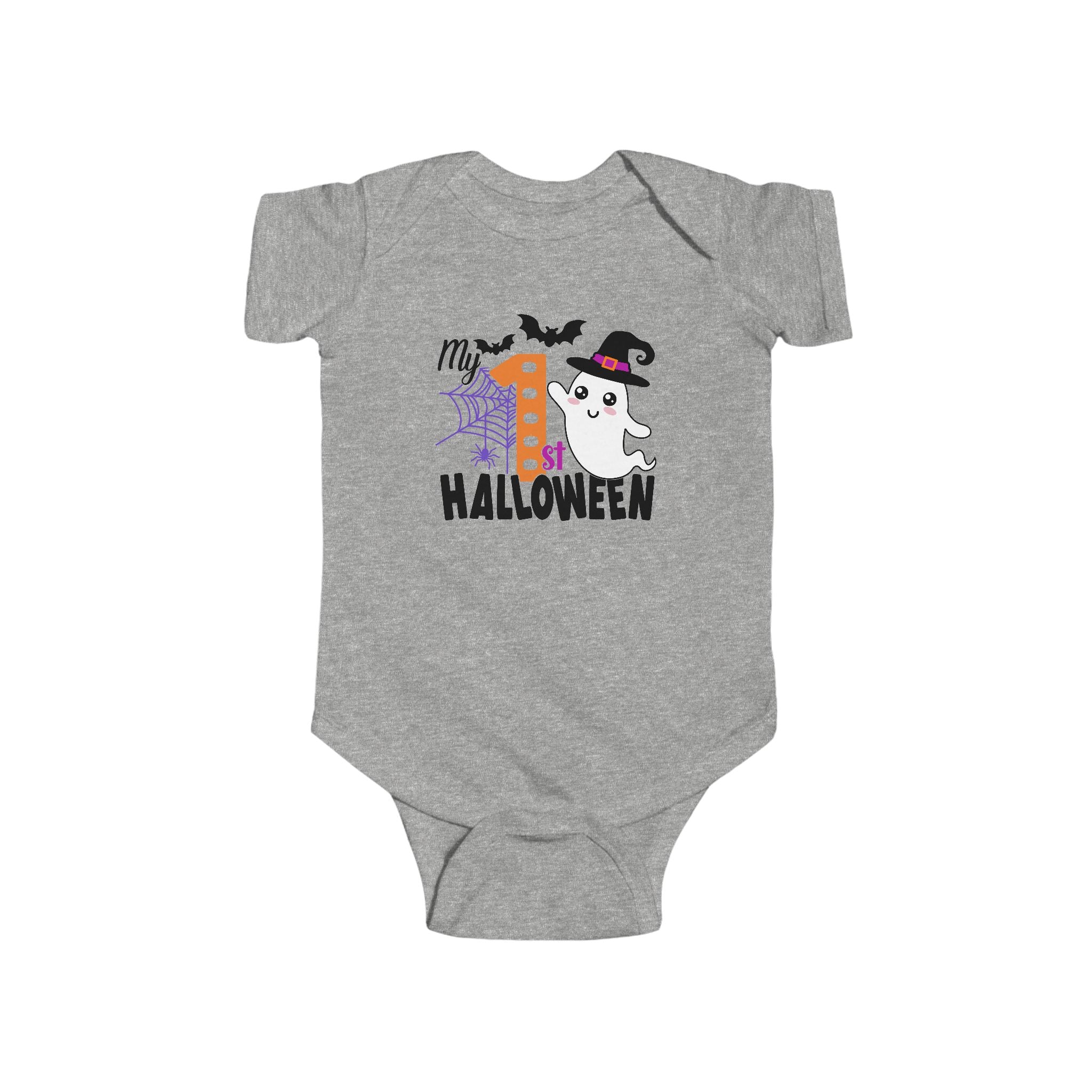 My 1st Halloween Baby Bodysuit – Infant Long Sleeve Holiday Outfit | Rabbit Skins 4424 | Baby Girl or Boy Fall Bodysuit