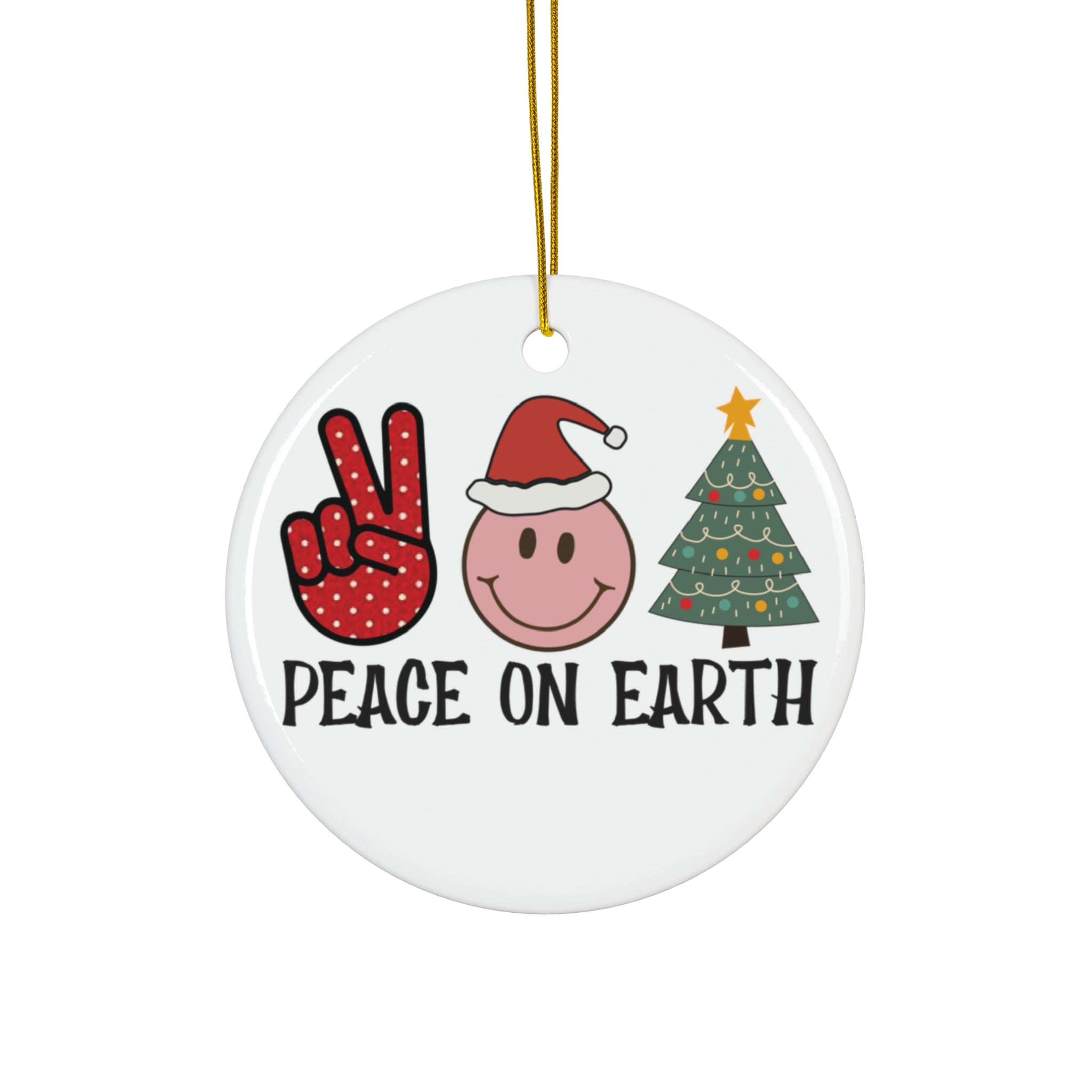 Peace On Earth Ceramic Ornament,