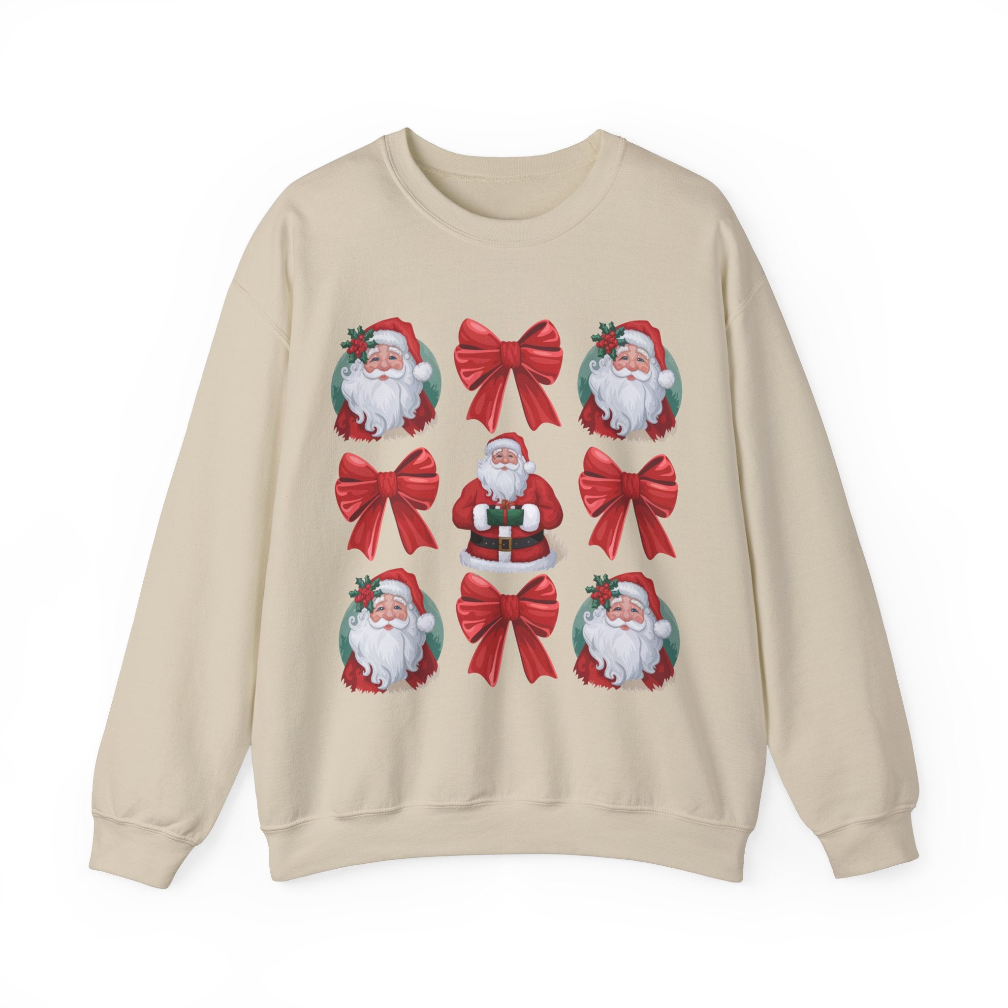 Santa 3x3 Red Bow Sweatshirt