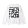 Block His Number Unisex Heavy Blend™ Crewneck Sweatshirt