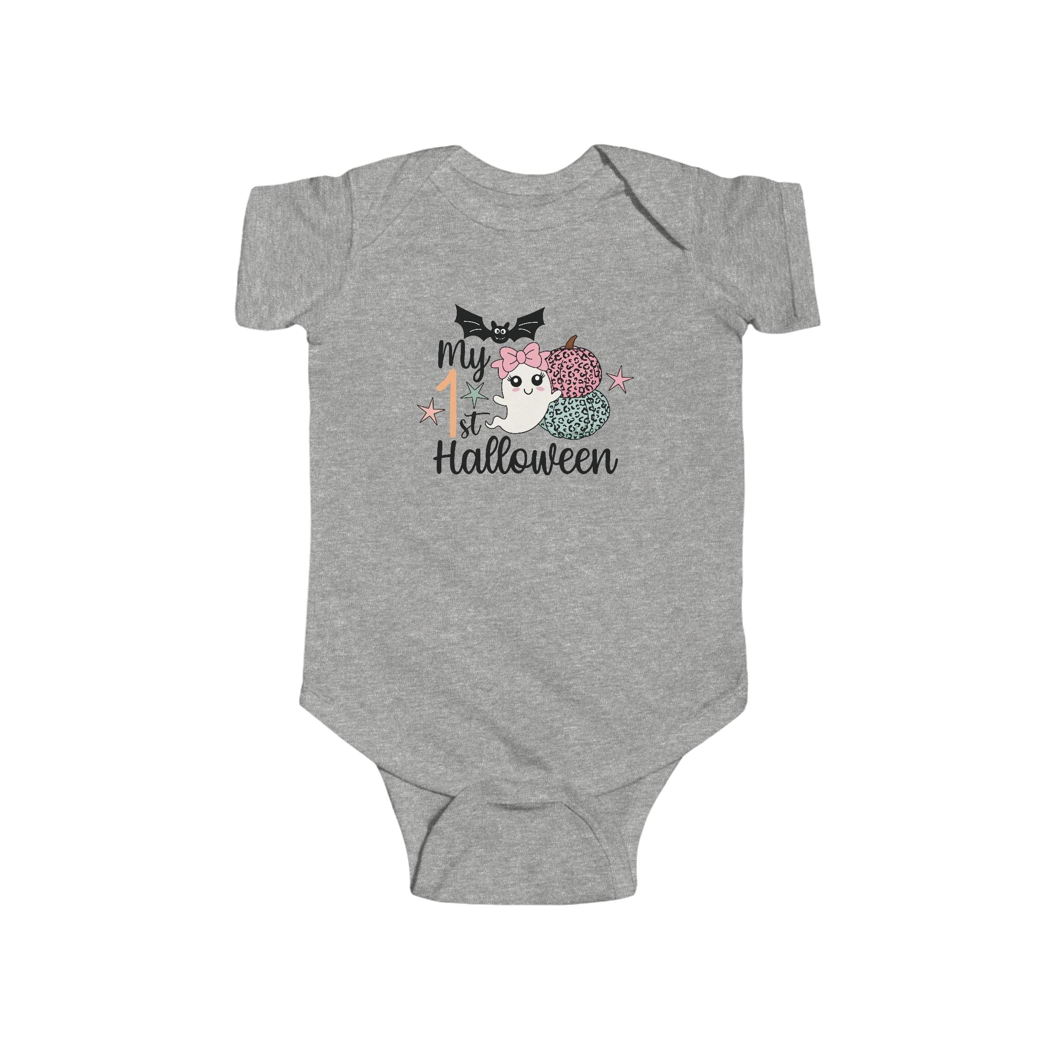 My 1st Halloween Baby Bodysuit – Infant Long Sleeve Holiday Outfit | Rabbit Skins 4424 | Baby Girl or Boy Fall Bodysuit
