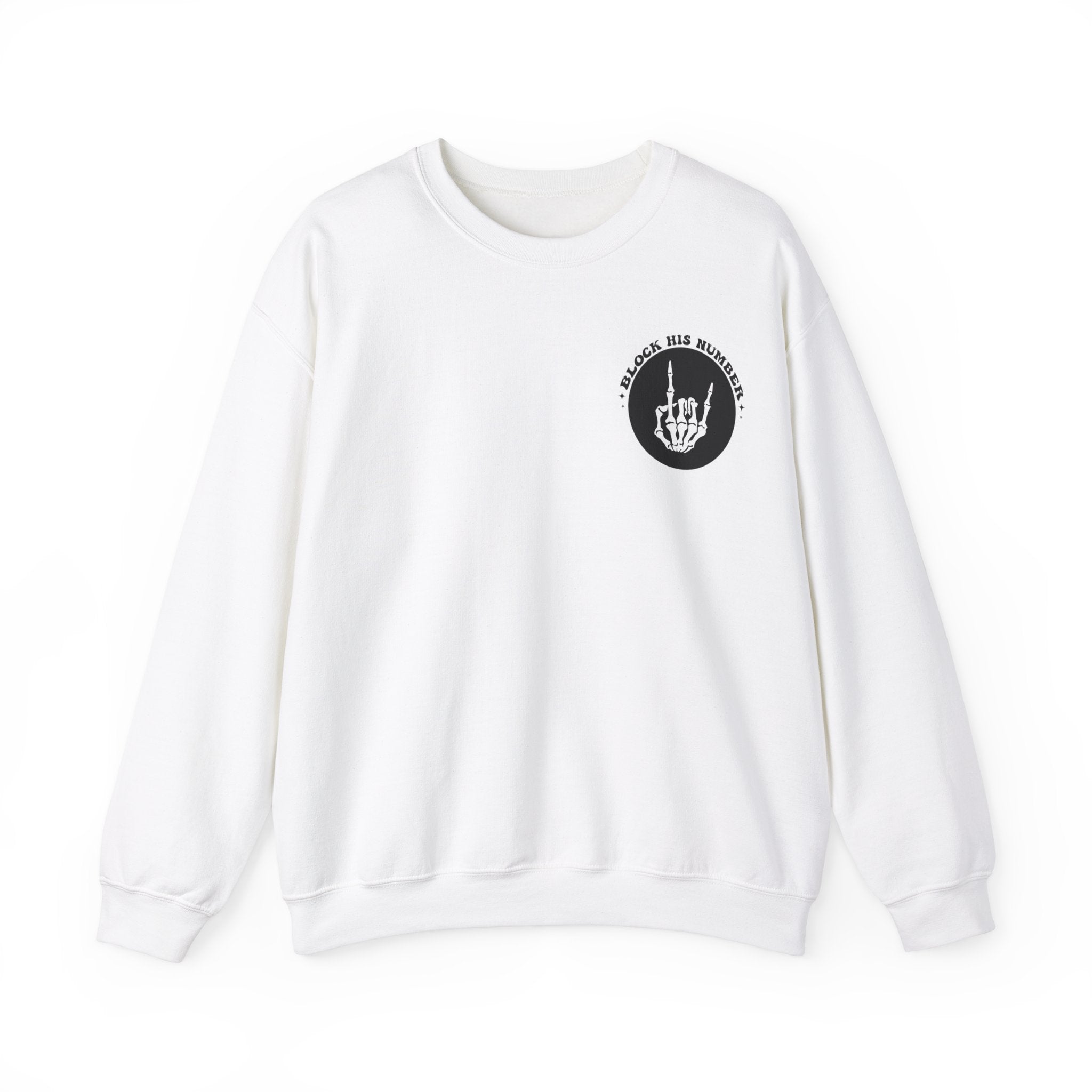 Block His Number Unisex Heavy Blend™ Crewneck Sweatshirt