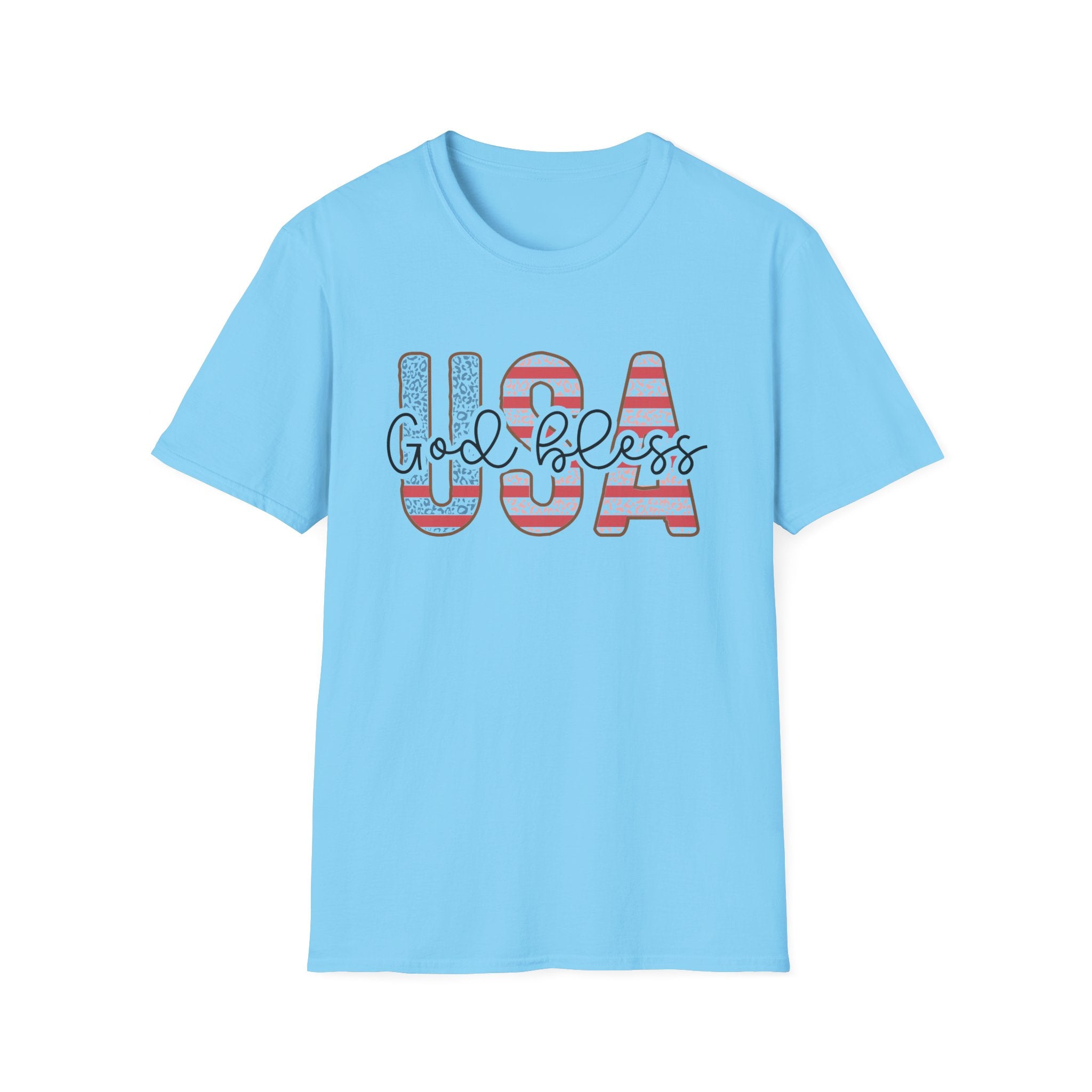 God Bless USA America tshirt Unisex Softstyle T-Shirt