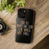 God Is With Her She Will Not Fail Tough Phone Case – Christian Protective Phone Cover | Inspirational Bible Verse Case | Faith-Based Gift
