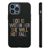 God Is With Her She Will Not Fail Tough Phone Case – Christian Protective Phone Cover | Inspirational Bible Verse Case | Faith-Based Gift