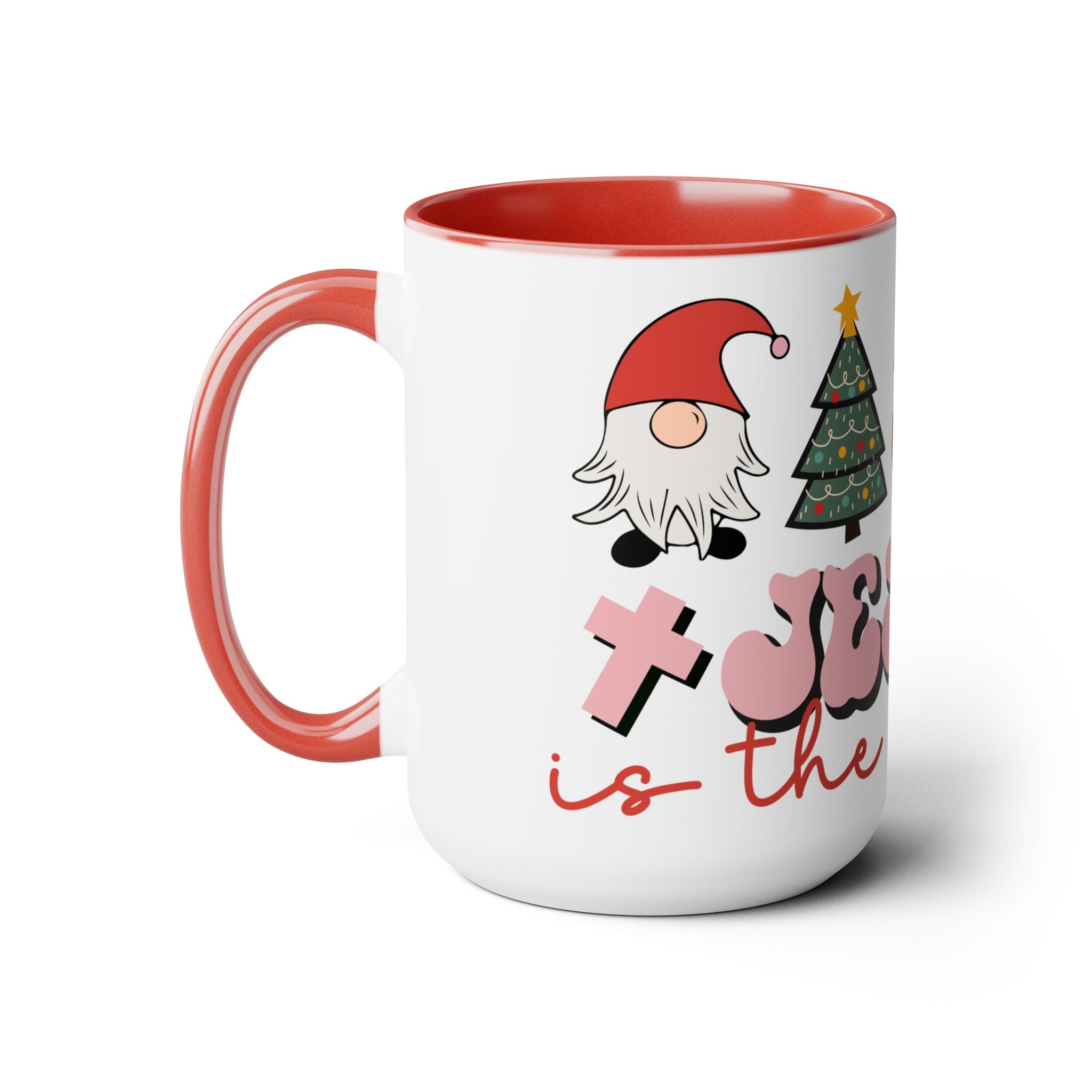 Jesus is the Reason Christmas Two-Tone Coffee Mugs, 15oz