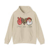 Peace Love Santa Gildan 18500 Hooded Sweatshirt – Cozy Christmas Hoodie | Holiday Spirit Pullover | Festive Santa Sweatshirt