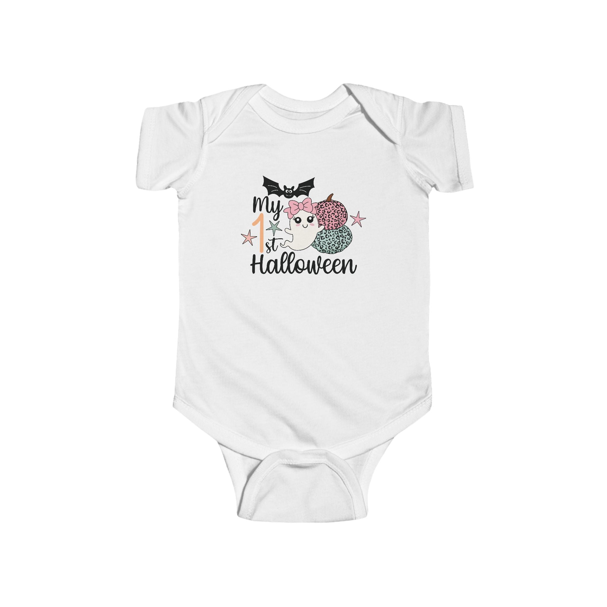 My 1st Halloween Baby Bodysuit – Infant Long Sleeve Holiday Outfit | Rabbit Skins 4424 | Baby Girl or Boy Fall Bodysuit