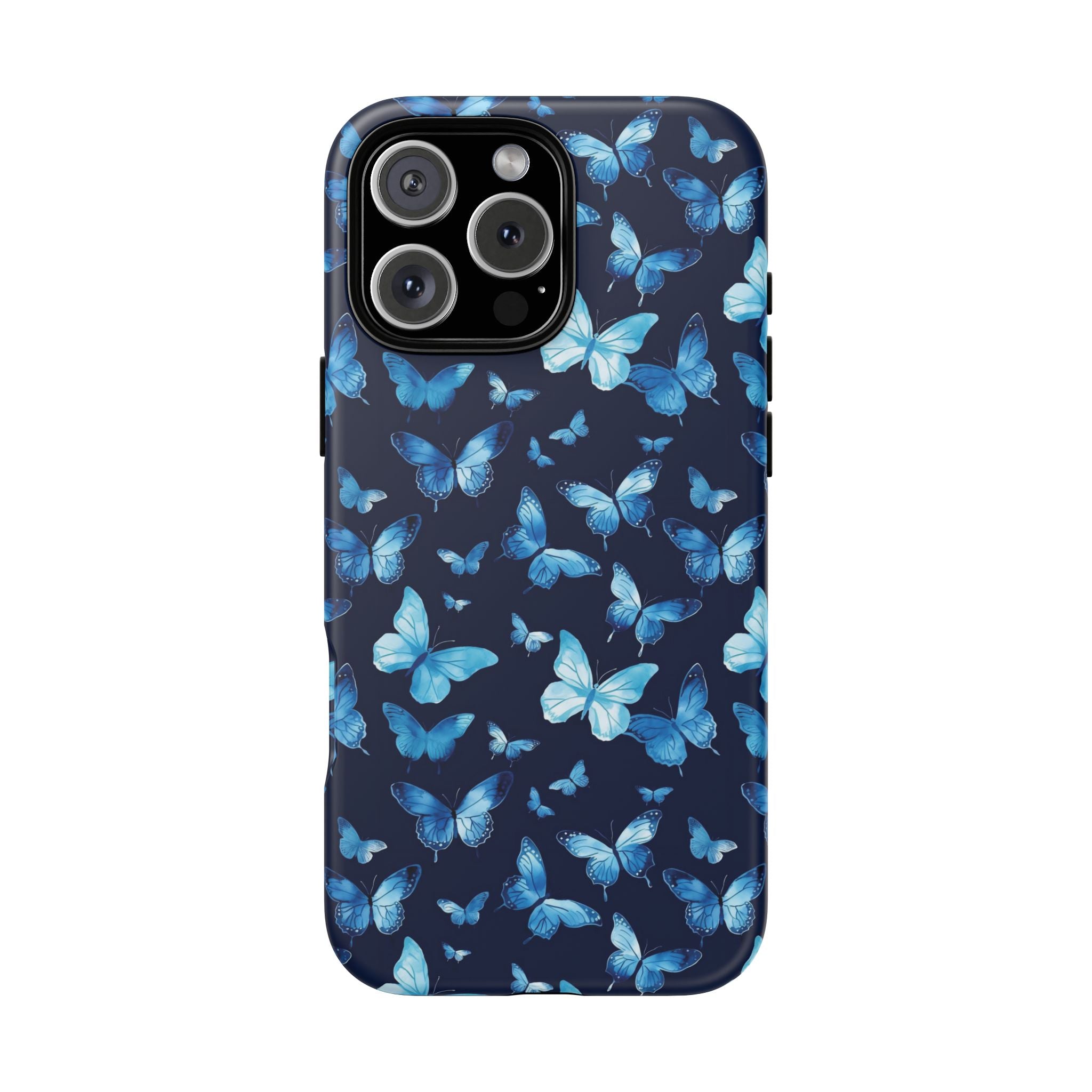 Blue Butterfly Phone Case – Aesthetic Protective Cover for iPhone & Samsung | Soft Glossy Slim Case | Nature Lover Gift