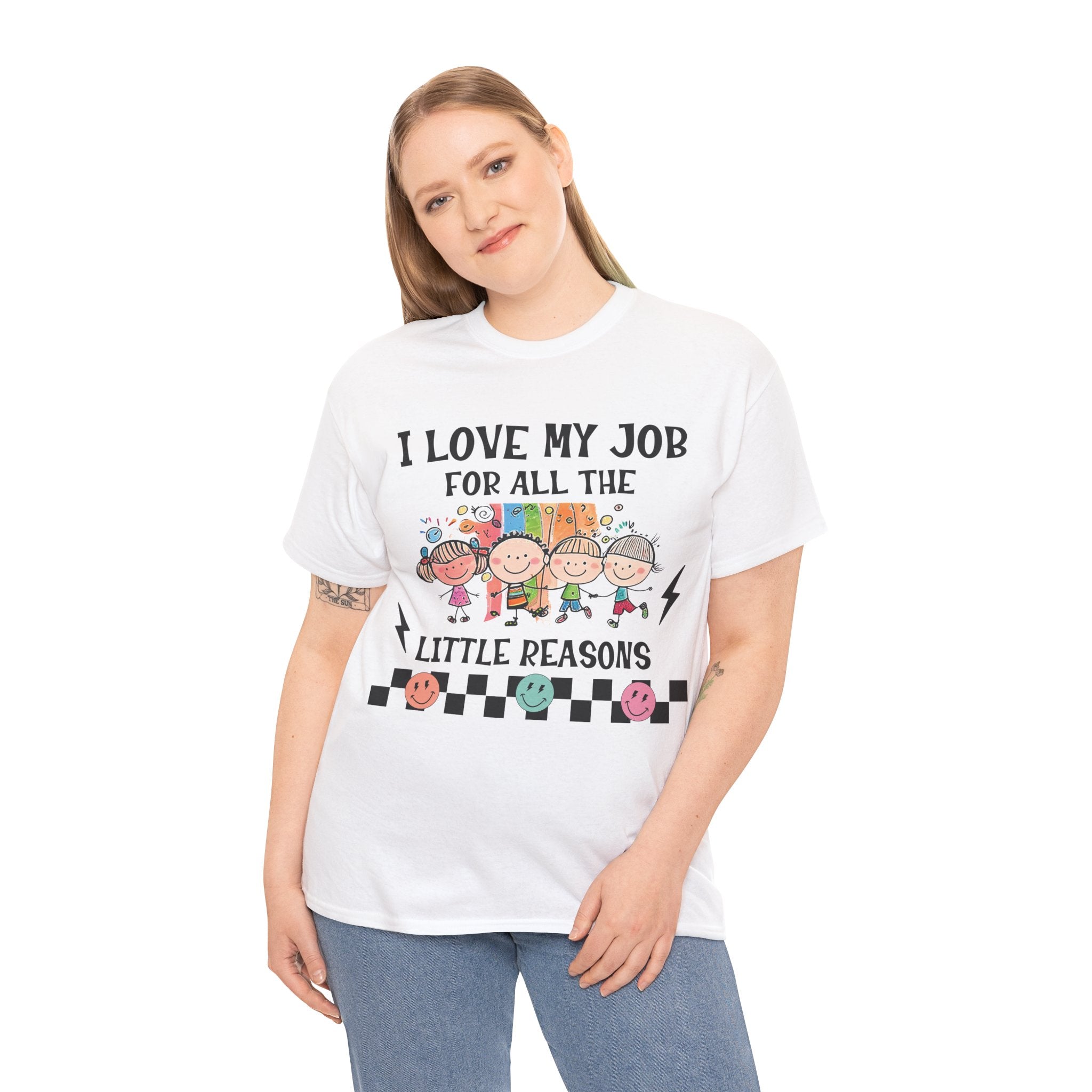 I Love My Job for All the Little Reasons – Teacher T-Shirt | Inspiring Educator Tee | Cute Back to School Shirt | Teacher Appreciation Gift