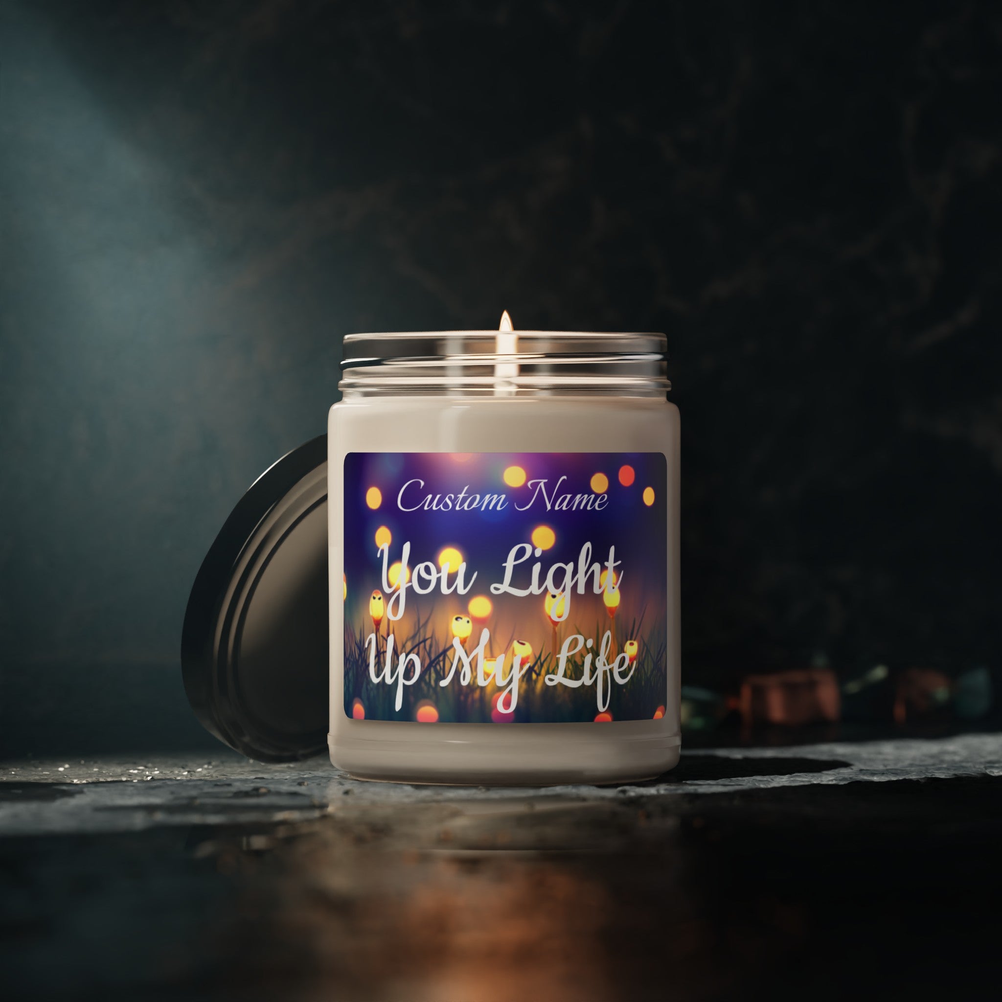 YOU LIGHT UP MY LIFE WITH PERSONALIZATION Scented Soy Candle, 9oz