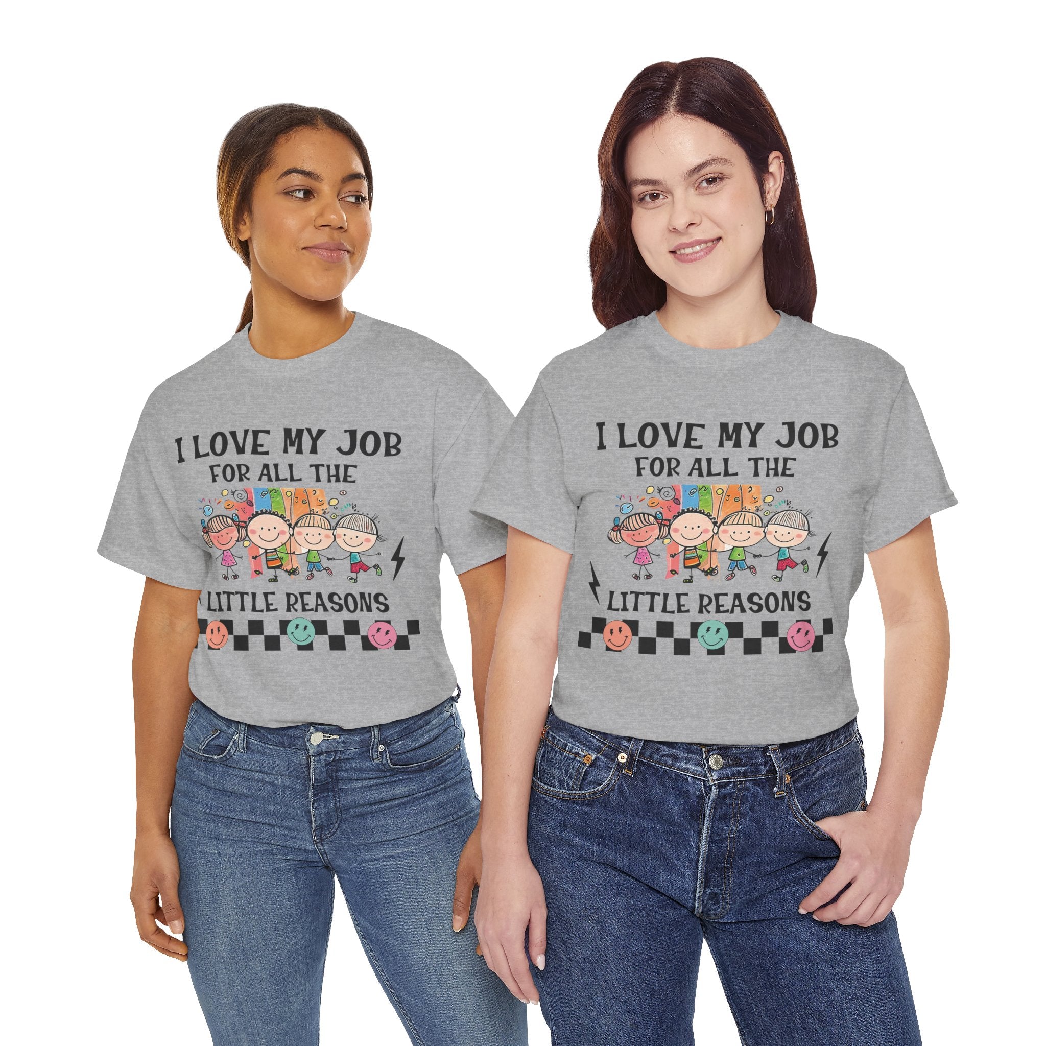 I Love My Job for All the Little Reasons – Teacher T-Shirt | Inspiring Educator Tee | Cute Back to School Shirt | Teacher Appreciation Gift