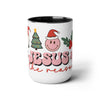 Jesus is the Reason Christmas Two-Tone Coffee Mugs, 15oz