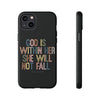 God Is With Her She Will Not Fail Tough Phone Case – Christian Protective Phone Cover | Inspirational Bible Verse Case | Faith-Based Gift