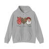 Peace Love Santa Gildan 18500 Hooded Sweatshirt – Cozy Christmas Hoodie | Holiday Spirit Pullover | Festive Santa Sweatshirt