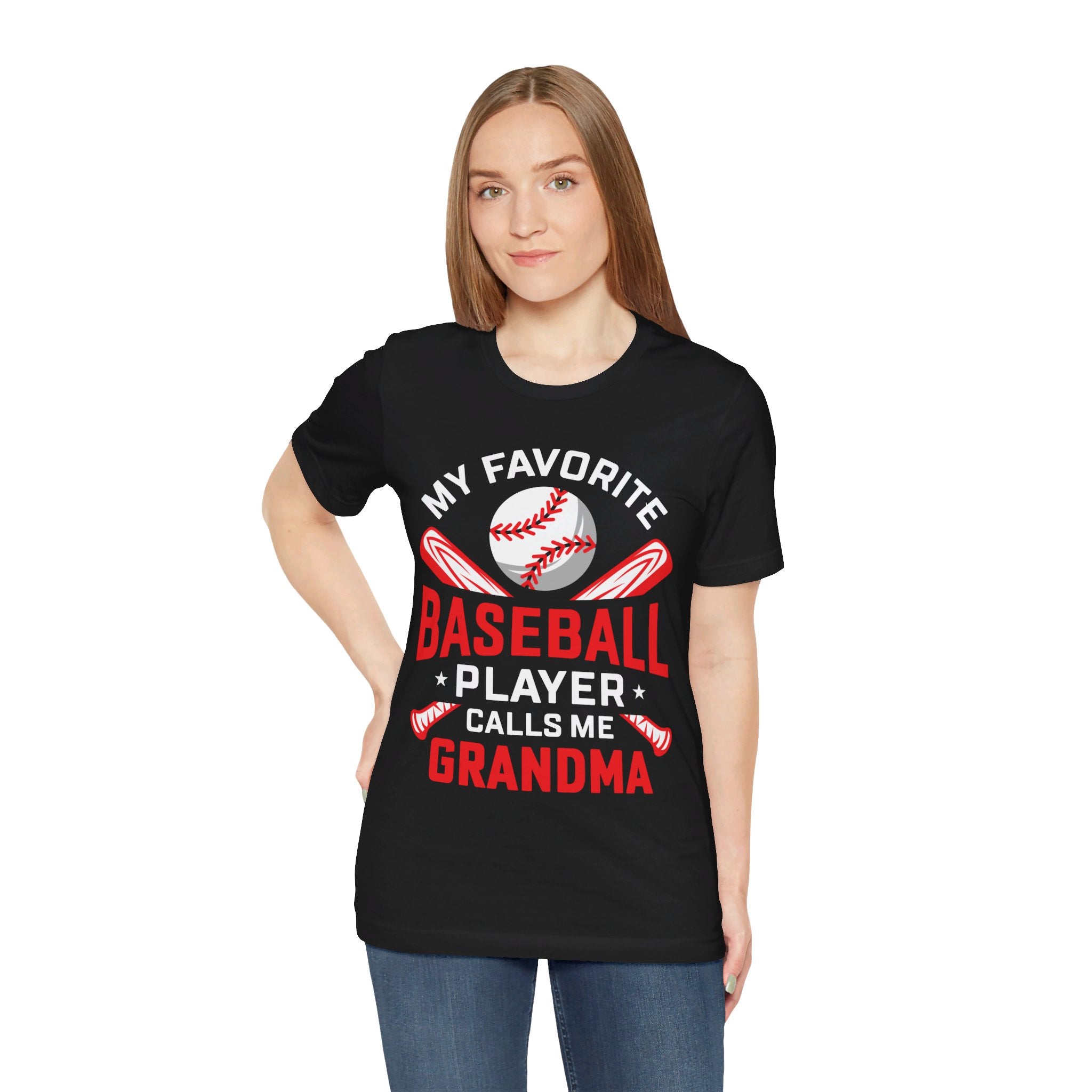 My Favorite Player Calls Me Grandma" Baseball Bella+Canvas 3001 T-Shirt