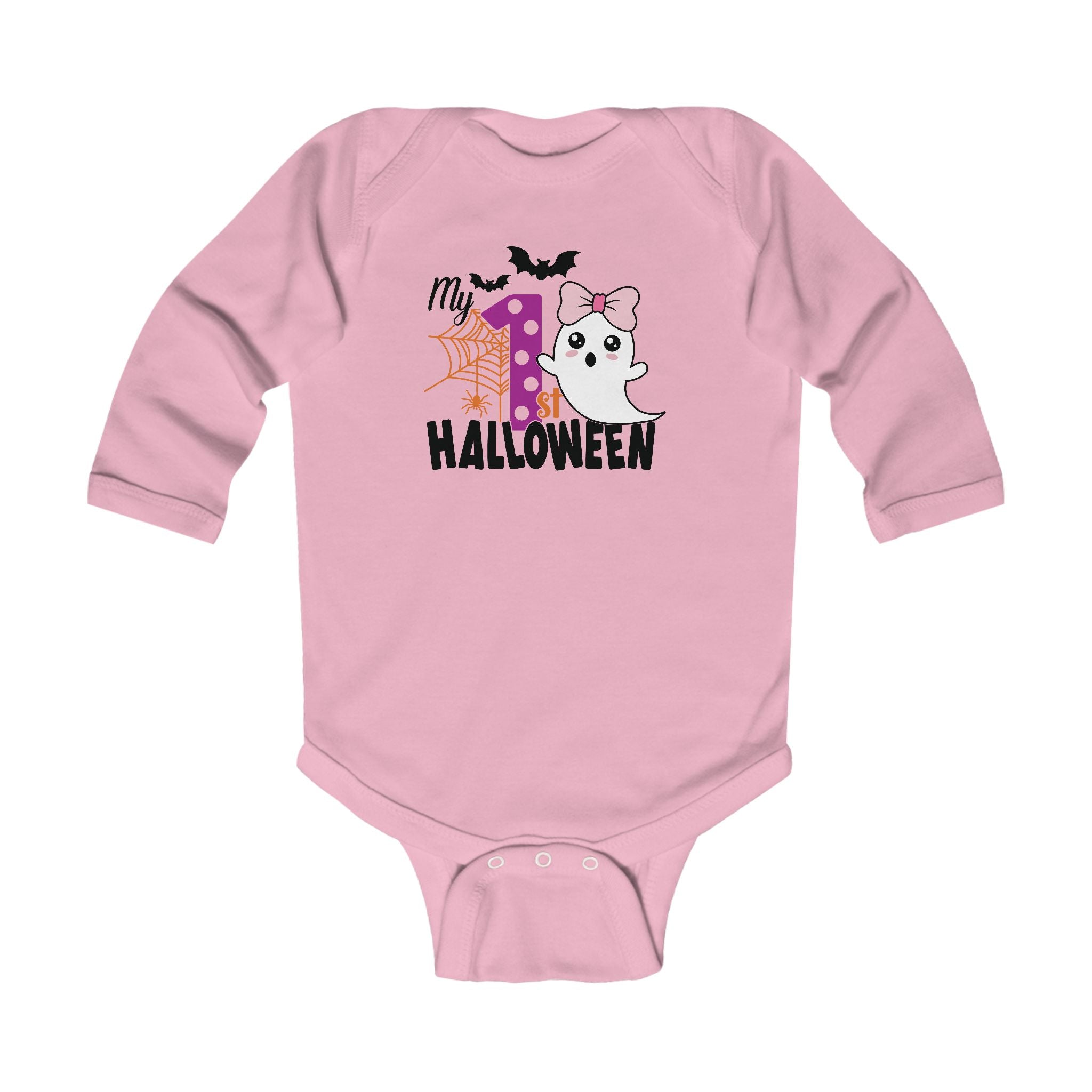 My 1st Halloween Long Sleeve Shirt – Baby Girl First Halloween Outfit | Rabbit Skins 4411 | Infant Fall Holiday Bodysuit